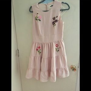 Embroidered  peach min dress